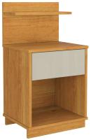 Imagem ilustrativa sobre o produto Mesa de Cabeceira Patrimar Mavie 1 Gaveta Cinamomo/Off White