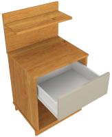 Imagem ilustrativa sobre o produto Mesa de Cabeceira Patrimar Mavie 1 Gaveta Cinamomo/Off White