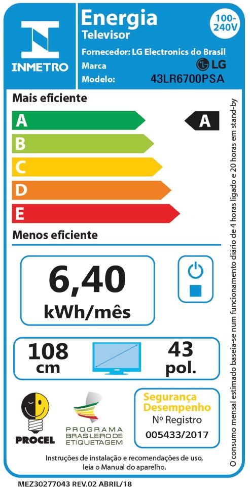 Última imagem em  miniatura do produto Smart TV FHD 43″ LG 43LR6700PSA