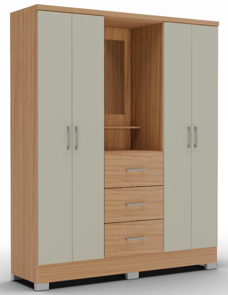 Imagem 3 do produto Guarda-Roupa Carraro Colírio 4 Portas 3 Gavetas Cedro/Sálvia