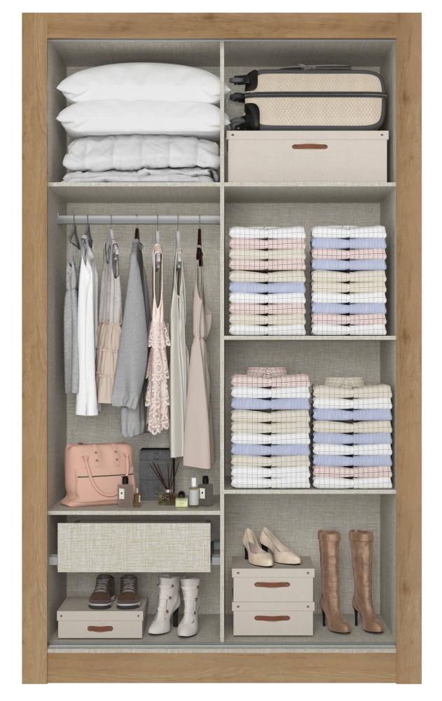 Imagem 3 do produto Guarda-Roupa THB Floresta 2 Portas Capuccino/Menta/Off White