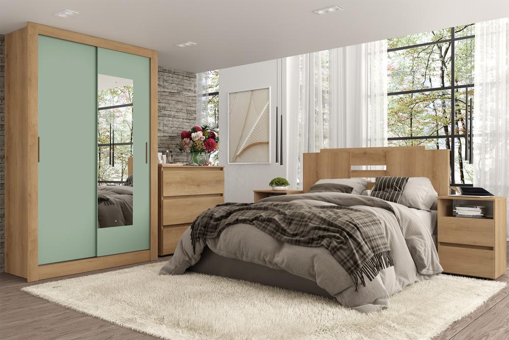 Imagem 4 do produto Guarda-Roupa THB Floresta 2 Portas Capuccino/Menta/Off White