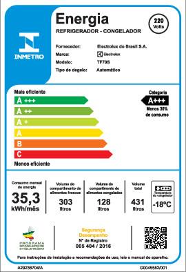 Última imagem em  miniatura do produto Geladeira Electrolux 431 Litros Frost Free TF70S Inox 220V