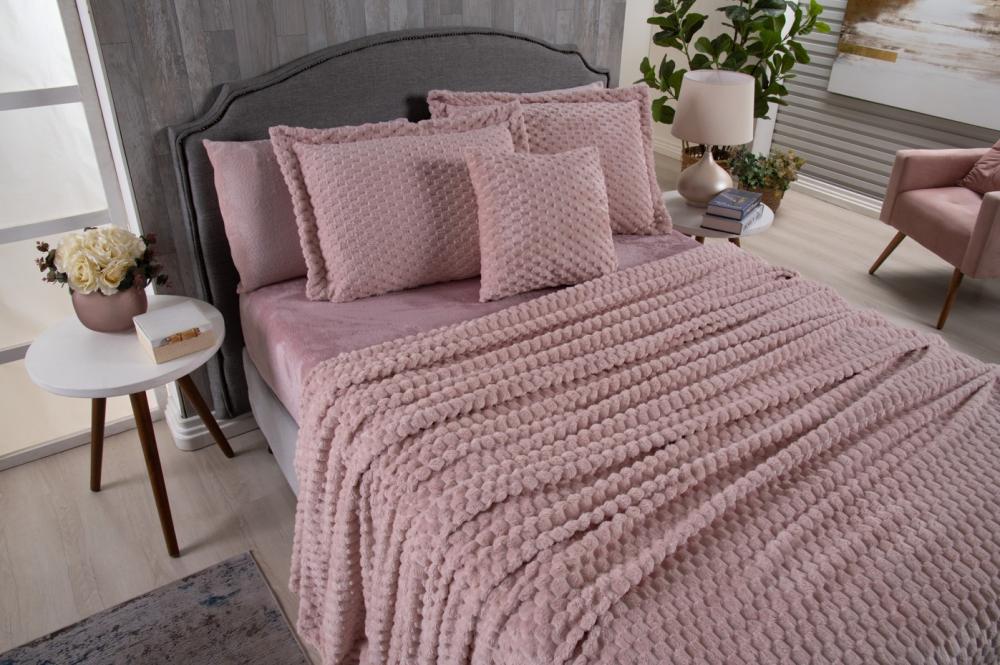 Imagem 2 do produto Cobertor Casal Seven Jacquard Rosa Frapê