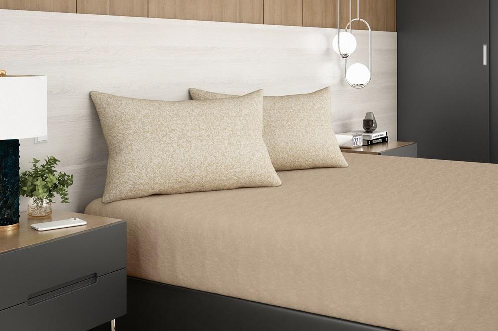 Imagem 2 do produto Lençol Casal Avulso Seven Plush Bege