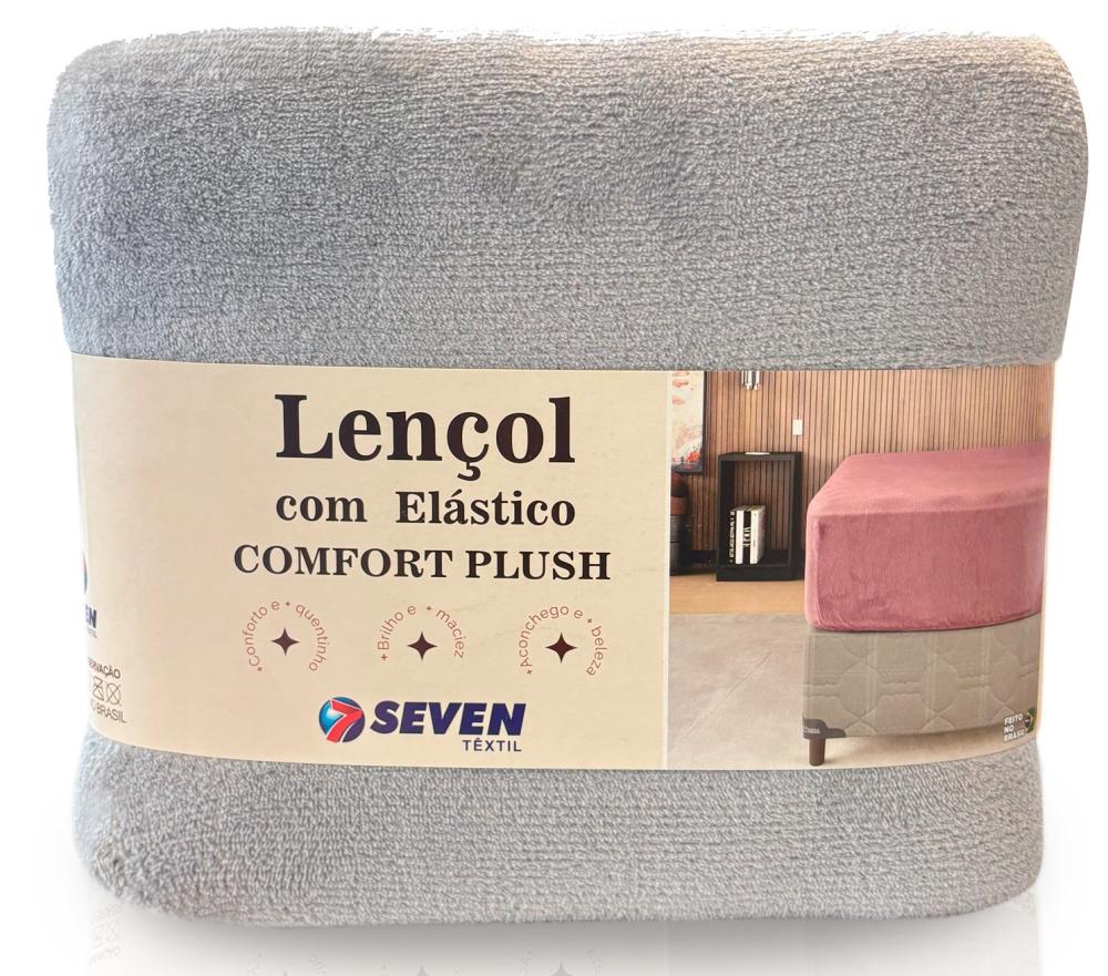 Imagem 2 do produto Lençol Casal Avulso Seven Plush Cinza