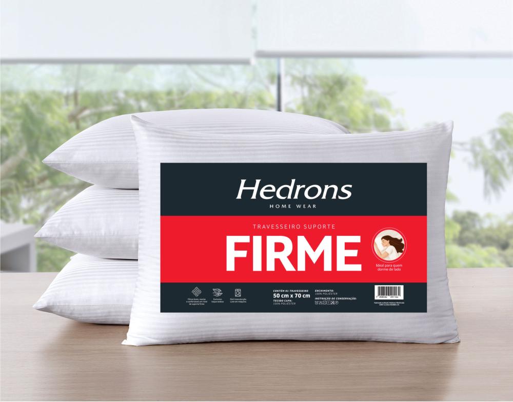 Imagem 1 do produto Travesseiro 50X70cm Hedrons Maquinado Firme Branco