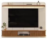 Imagem Imagem 1 em  miniatura do produto Painel para TV DJ Móveis Vítor Até 75″ Freijó/Off White