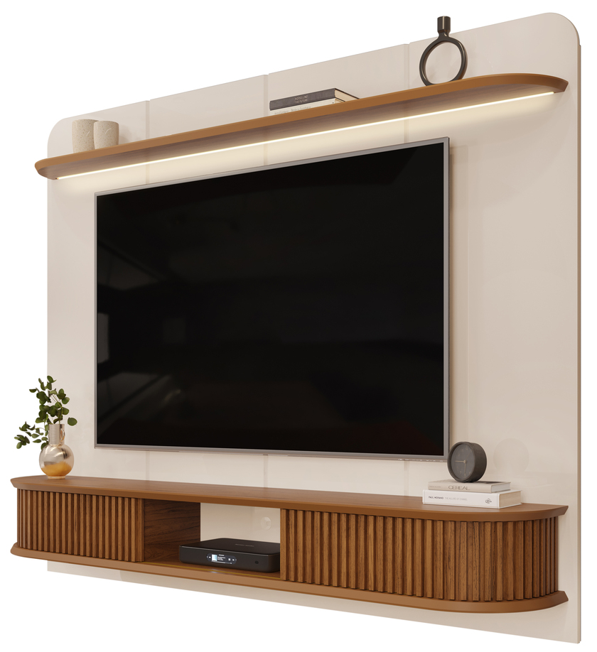 Imagem 2 do produto Painel para TV DJ Móveis Vítor Até 75″ Freijó/Off White