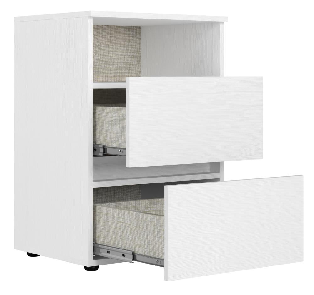Imagem 2 do produto Mesa de Cabeceira THB Condessa 2 Gavetas Branco