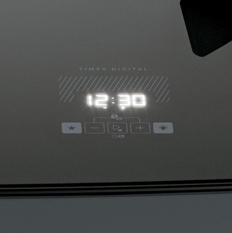 Imagem 4 do produto Fogão a Gás 5 Bocas Dako Supreme Timer Glass TIT25 Titânio