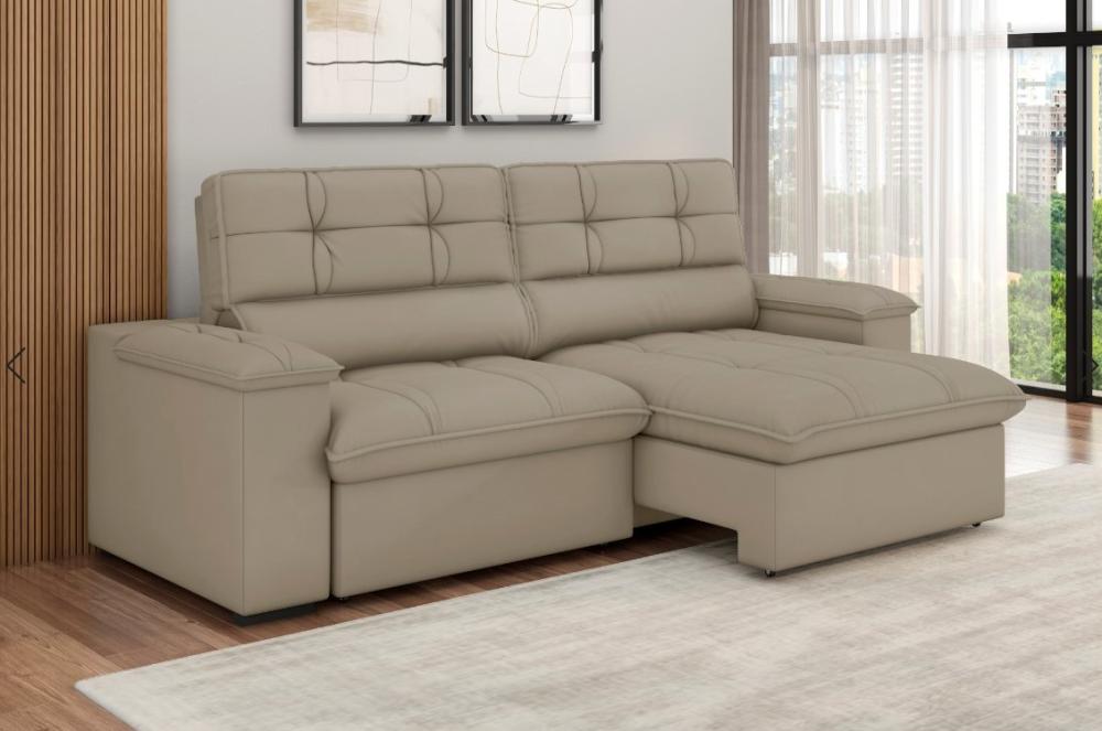 Imagem 2 do produto Sofá Retrátil 4 Lugares Best House Londres Castor