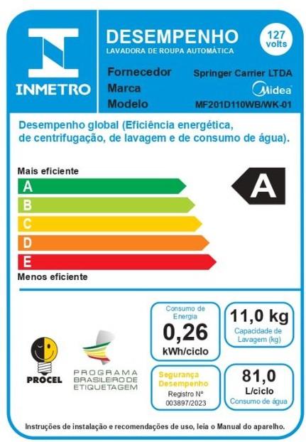 Imagem 4 do produto Lava e Seca Midea 11kg Healthguard MF201D110WB Branco 110V