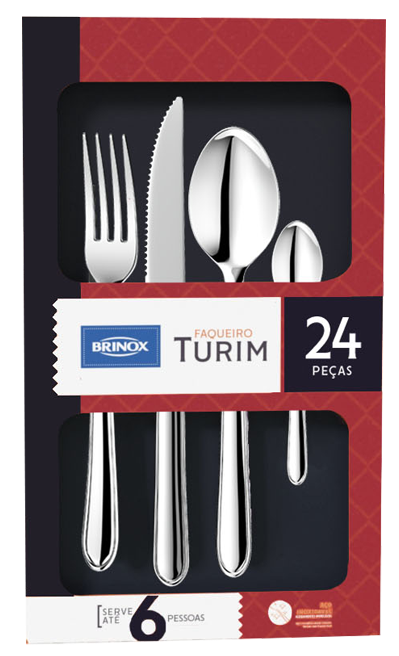 Imagem 2 do produto Faqueiro Brinox Turim 24 Peças Aço Inoxidável