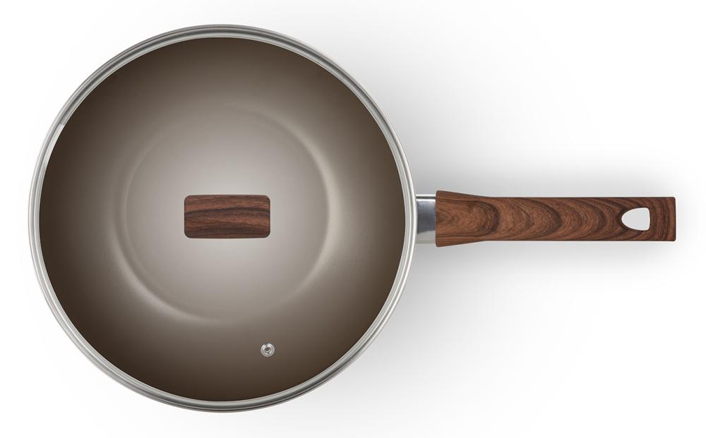 Imagem 3 do produto Panela Wok Revestimento Cerâmico Multiflon Eté 28 cm 4,3 Litros Verde