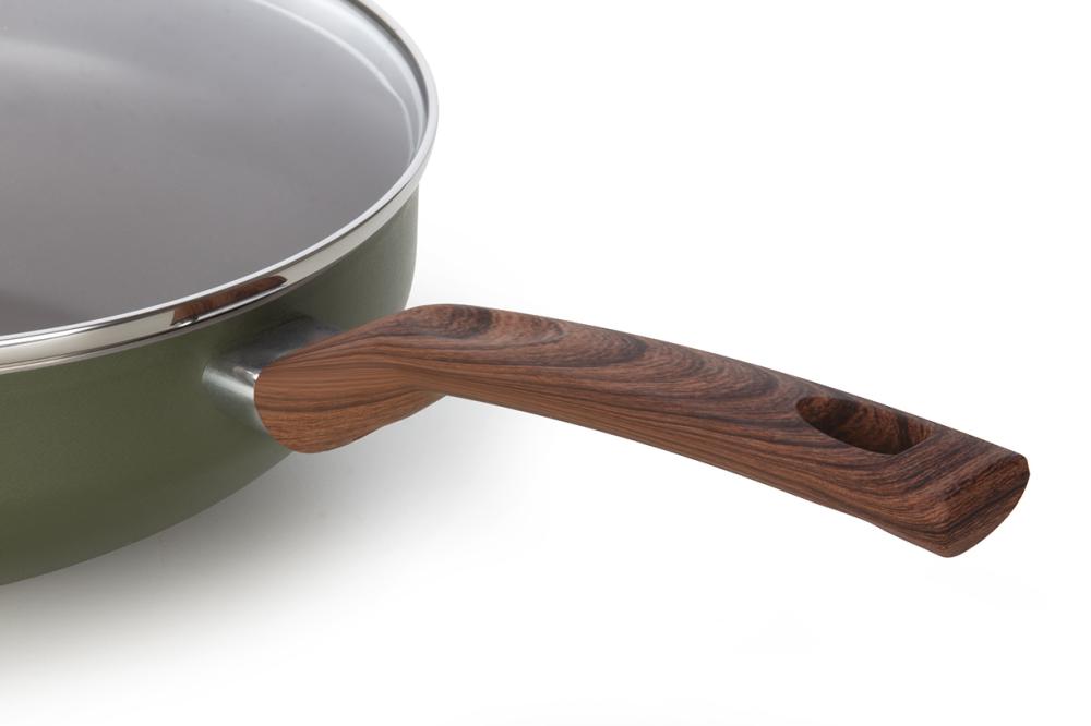 Última imagem em  miniatura do produto Panela Wok Revestimento Cerâmico Multiflon Eté 28 cm 4,3 Litros Verde