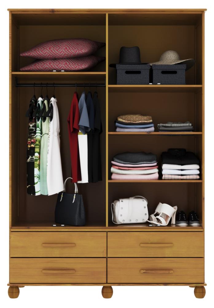 Imagem 2 do produto Guarda-Roupa Serpil Pollux 4 Portas 4 Gavetas Nogueira