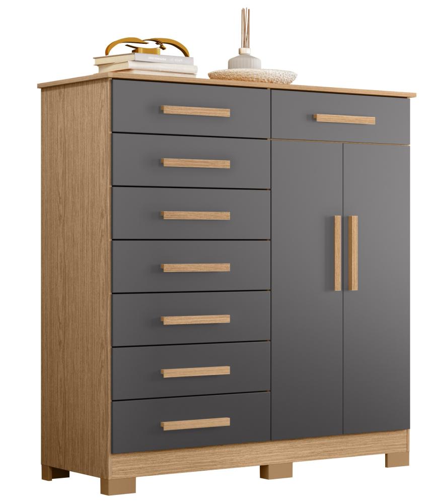Imagem 1 do produto Cômoda Albatroz New Verona 8 Gavetas Freijo/Titanium