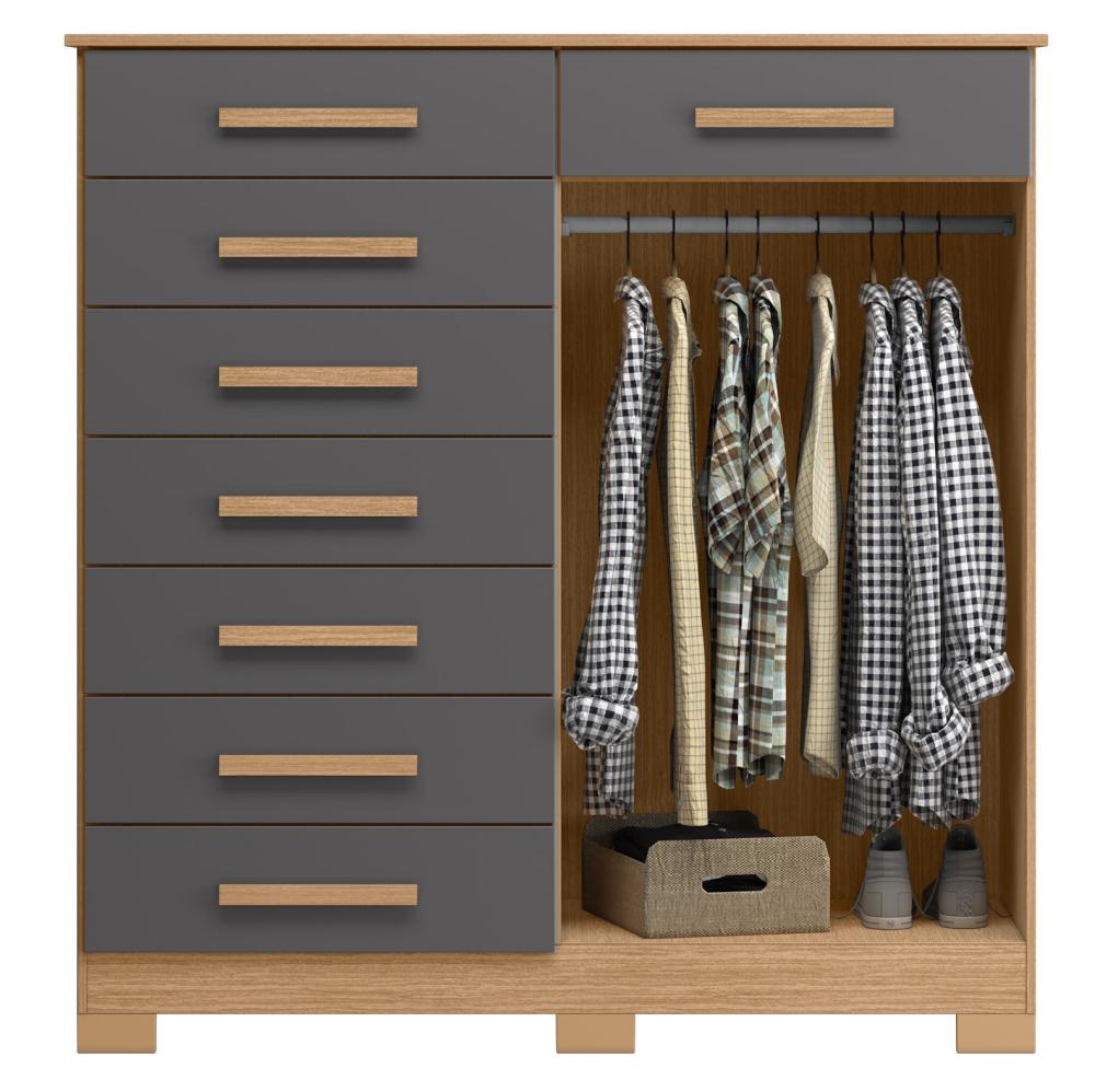 Imagem 2 do produto Cômoda Albatroz New Verona 8 Gavetas Freijo/Titanium
