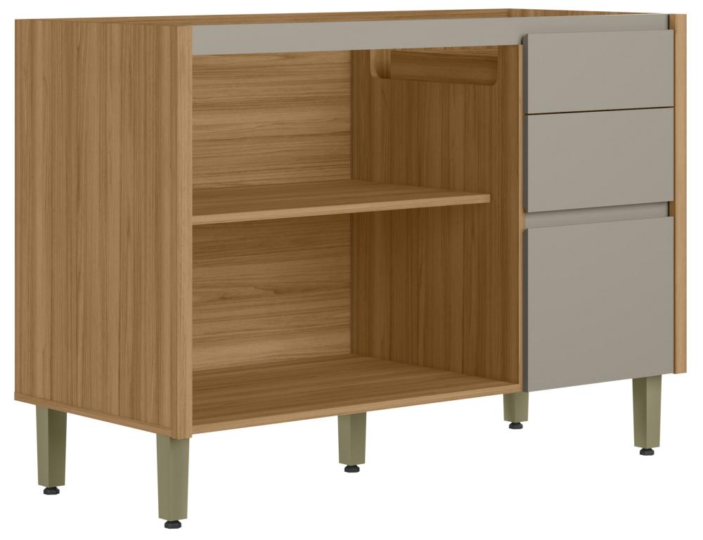 Imagem 3 do produto Balcão para Pia 120 cm Linea Allure Jequitibá/Gris