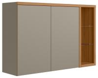 Imagem Imagem 1 em  miniatura do produto Armário Aéreo 120 cm Linea Allure Jequitibá/Gris