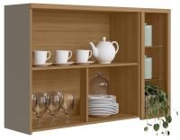 Imagem Imagem 2 em  miniatura do produto Armário Aéreo 120 cm Linea Allure Jequitibá/Gris