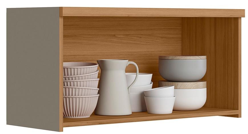Imagem 2 do produto Armário Aéreo Basculante 80 cm Linea Allure Jequitibá/Gris