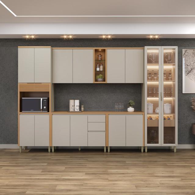 Imagem 3 do produto Armário Aéreo 80 cm Linea Allure Jequitibá/Gris