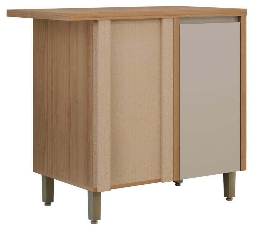 Imagem 1 do produto Balcão Canto Reto 93 cm Linea Allure Jequitibá/Gris