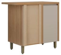 Imagem Imagem 1 em  miniatura do produto Balcão Canto Reto 93 cm Linea Allure Jequitibá/Gris