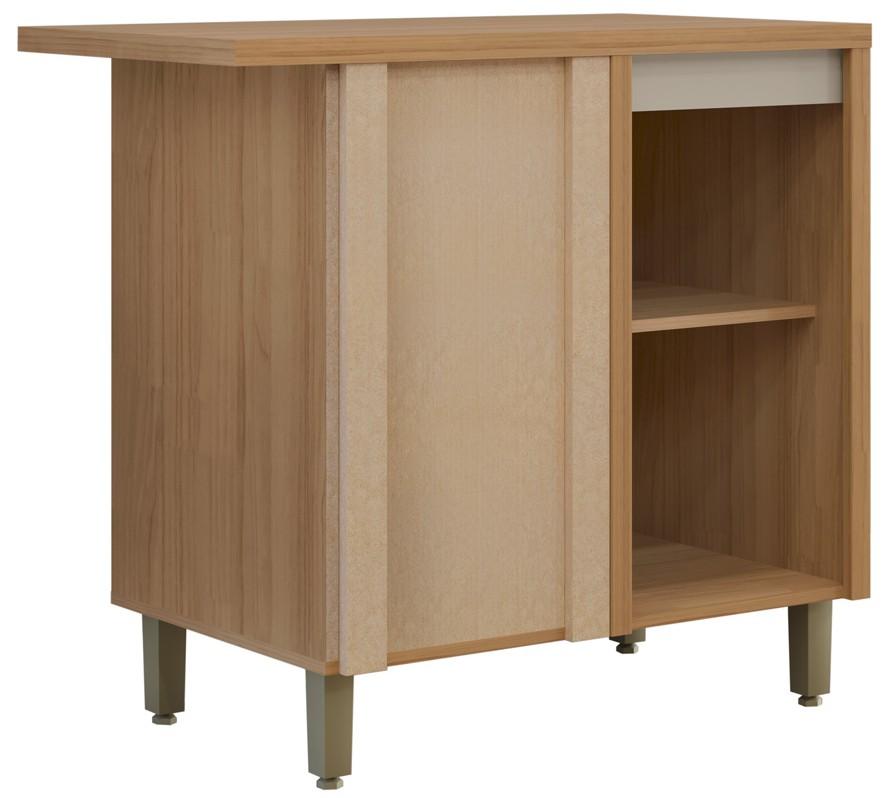 Imagem 2 do produto Balcão Canto Reto 93 cm Linea Allure Jequitibá/Gris