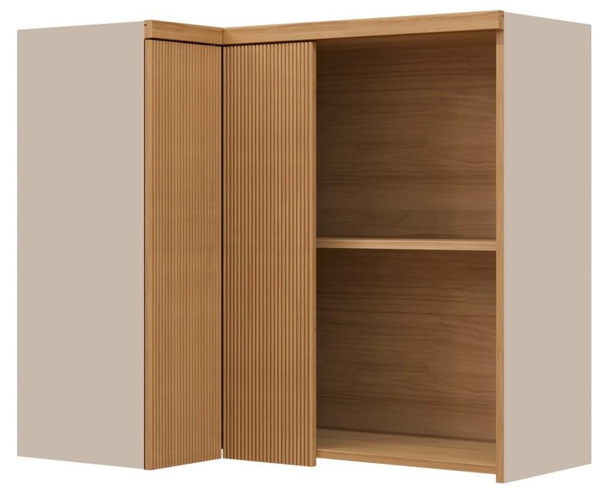 Imagem 2 do produto Armário Aéreo Canto Reto 93 cm Linea Allure Jequitibá/Gris