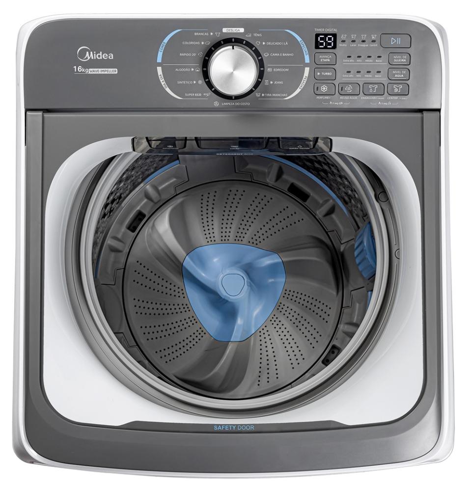 Imagem 4 do produto Lavadora de Roupas Midea Wave Impeller 16kg MA512W160/WK-04 Branco 110V