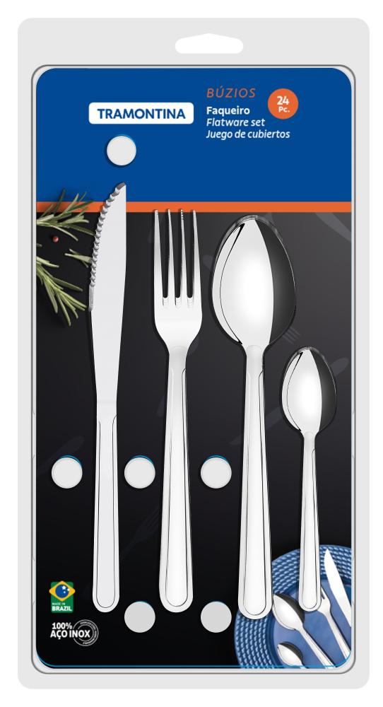 Imagem 3 do produto Faqueiro Tramontina 24 Peças Buzios Aço Inox