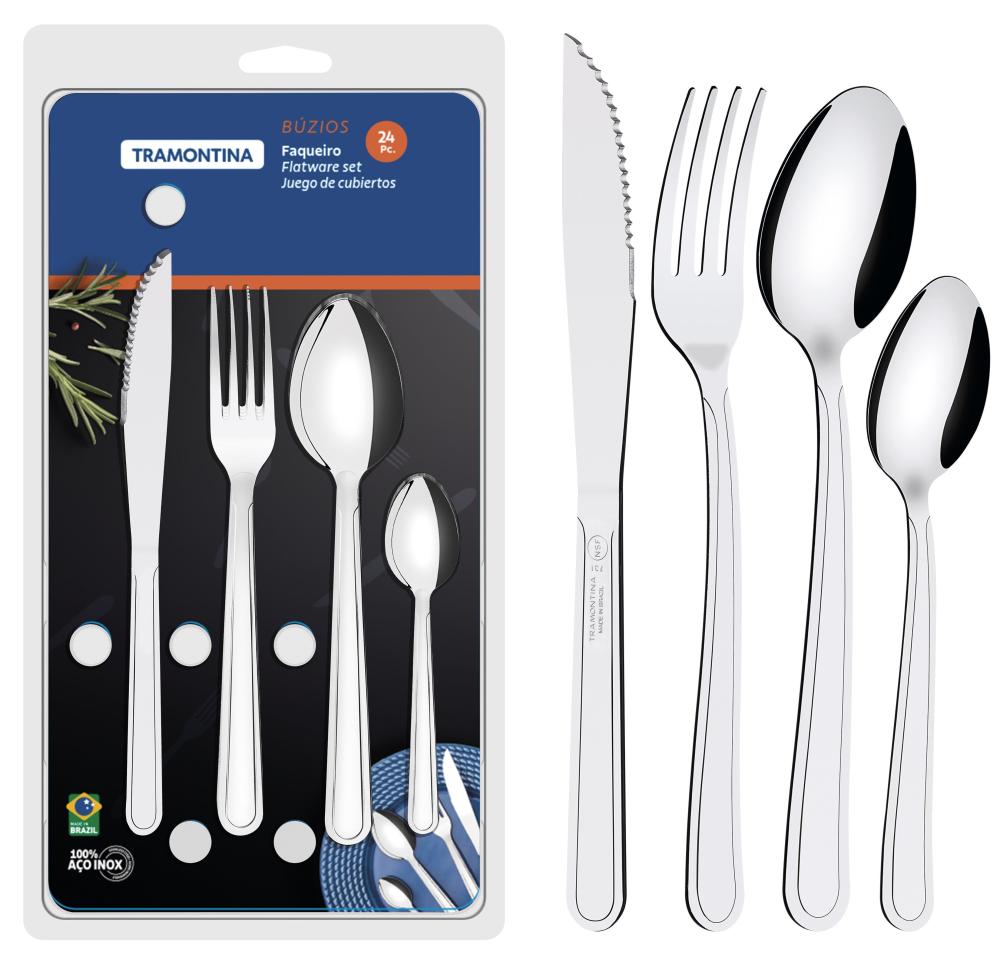 Imagem 4 do produto Faqueiro Tramontina 24 Peças Buzios Aço Inox