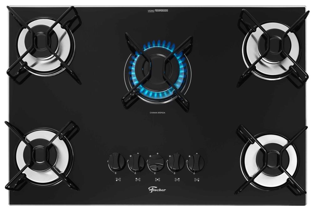 Imagem 3 do produto Cooktop Fischer Fit Line 5 Bocas a Gás Preto