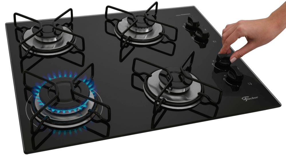 Imagem 2 do produto Cooktop Fischer Fit Line 4 Bocas a Gás Preto