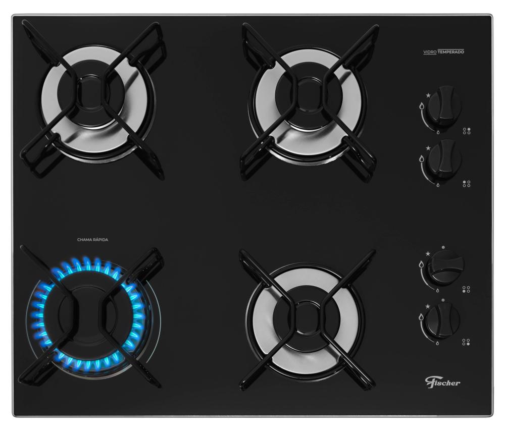 Imagem 3 do produto Cooktop Fischer Fit Line 4 Bocas a Gás Preto