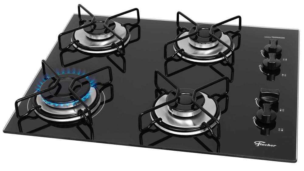 Imagem 4 do produto Cooktop Fischer Fit Line 4 Bocas a Gás Preto