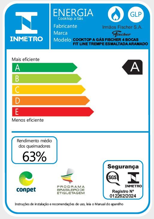 Última imagem em  miniatura do produto Cooktop Fischer Fit Line 4 Bocas a Gás Preto