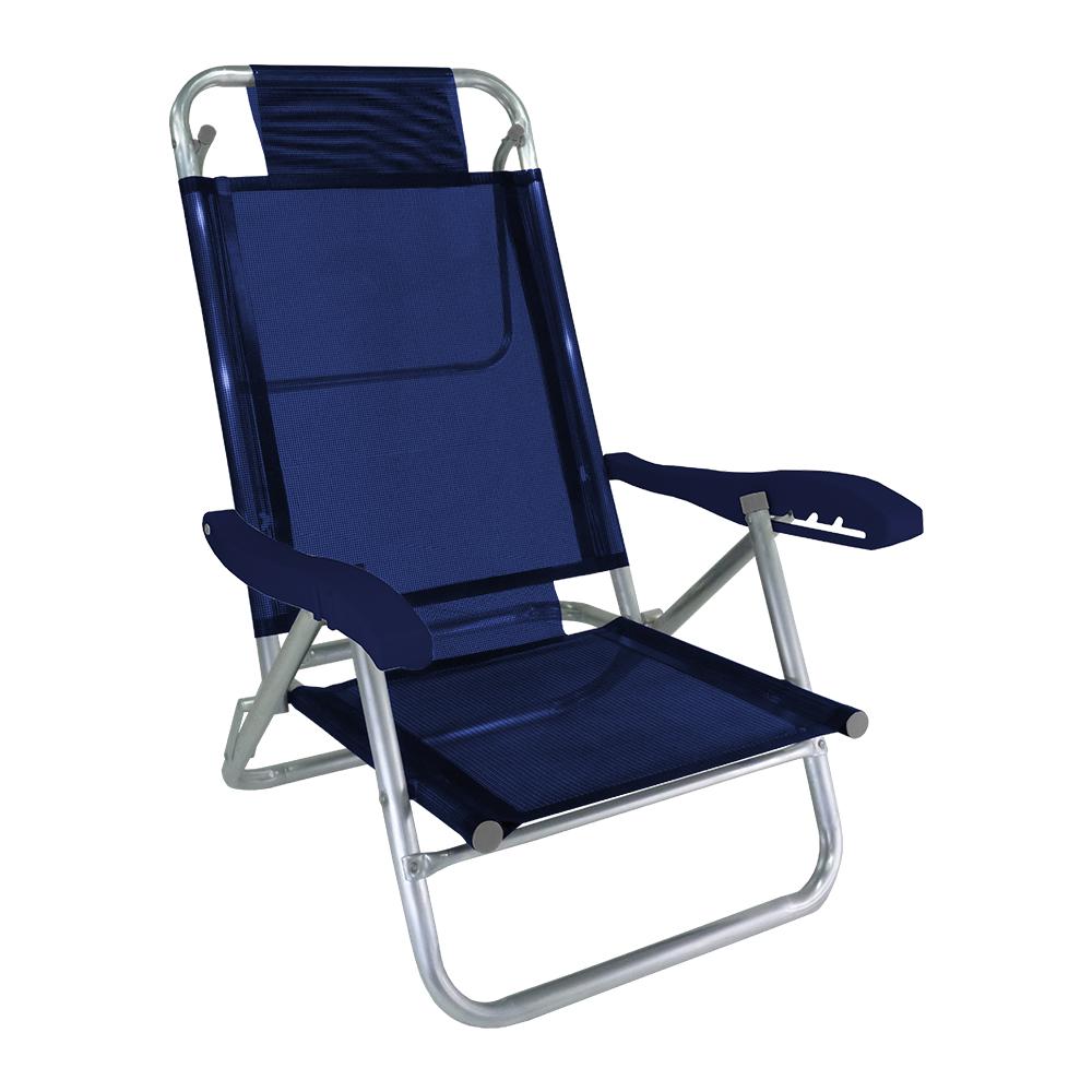 Imagem 1 do produto Cadeira de Praia Zaka Reclinável Alumínio 5 Posições Azul