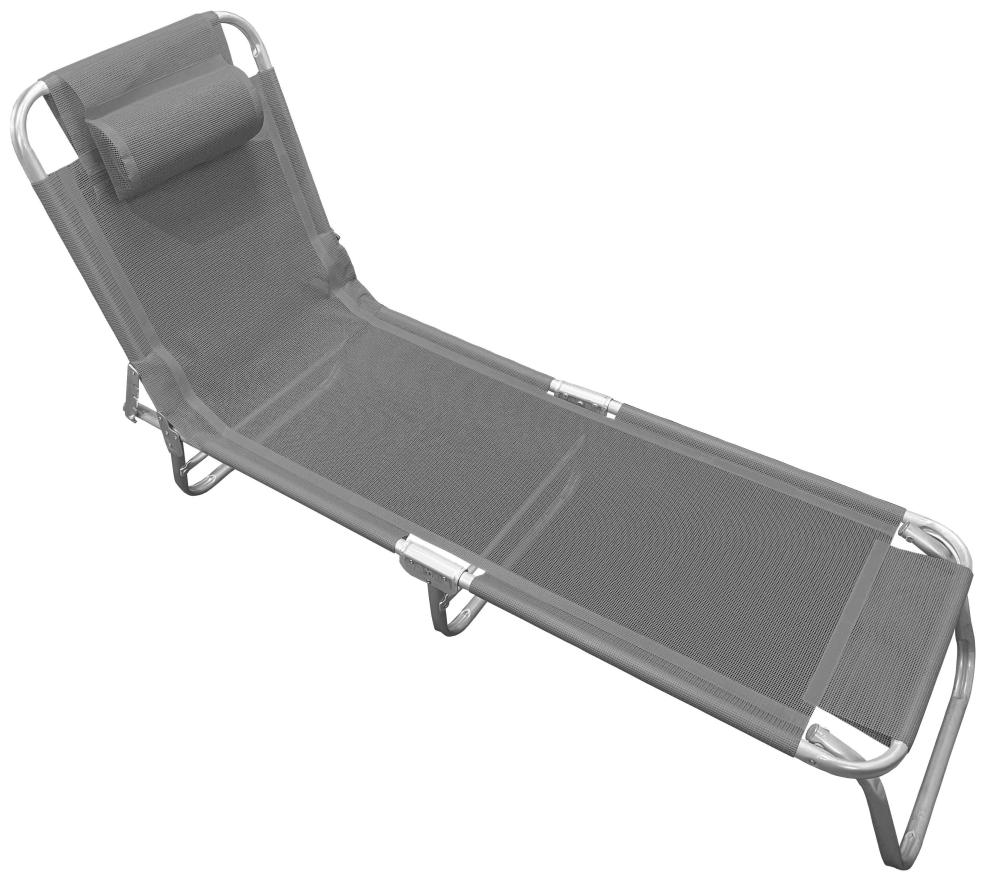 Imagem 1 do produto Cadeira de Praia Zaka Espreguiçadeira Alumínio Cinza