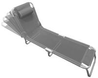 Imagem ilustrativa sobre o produto Cadeira de Praia Zaka Espreguiçadeira Alumínio Cinza