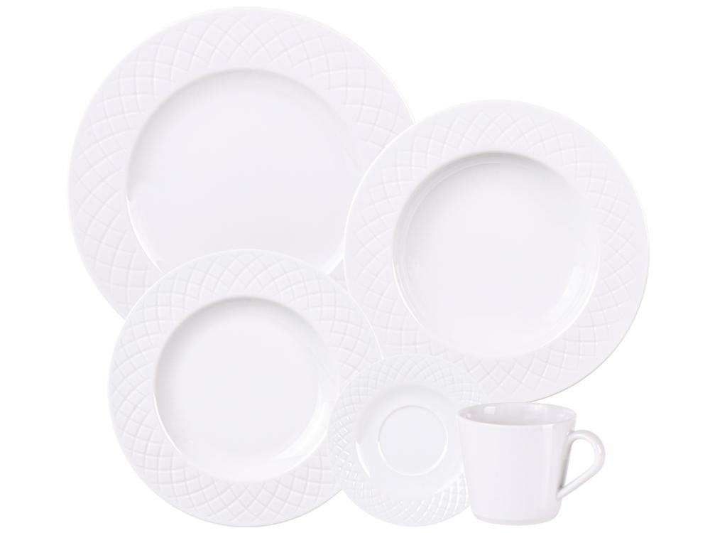 Imagem 1 do produto Aparelho de Jantar Porcelana Decorada Ingrid Tramontina 20 peças Branco