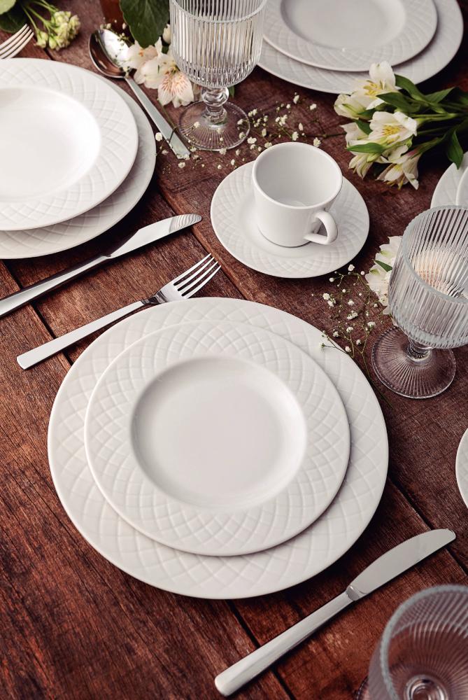 Imagem 3 do produto Aparelho de Jantar Porcelana Decorada Ingrid Tramontina 20 peças Branco