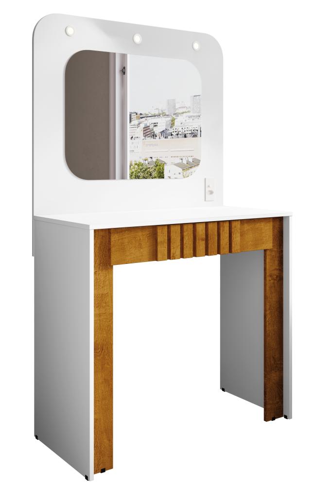 Imagem 1 do produto Penteadeira com Espelho Bechara Camarim 1 Gaveta Branco/Naturalle