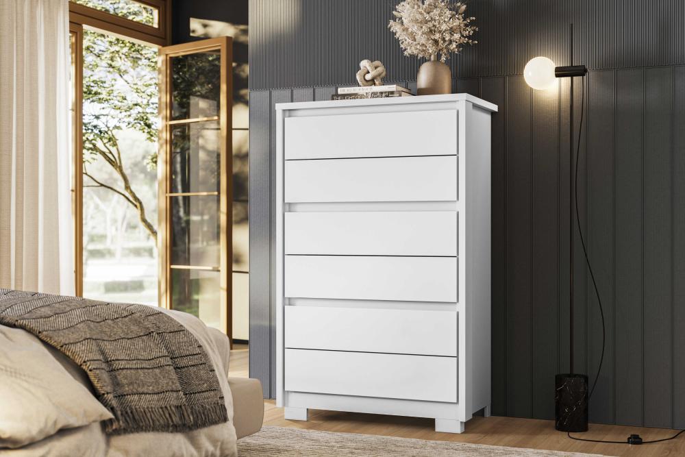 Imagem 3 do produto Cômoda Albatroz Unno 6 Gavetas Branco