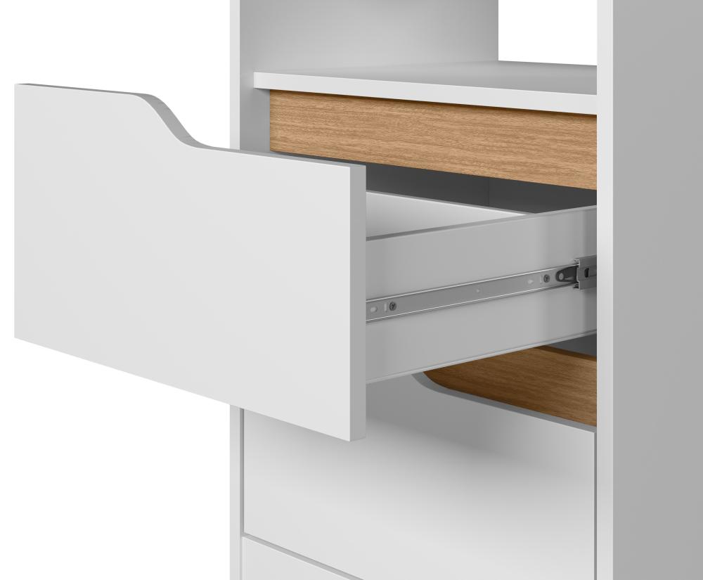 Imagem 2 do produto Mesa de Cabeceira Albatroz Sole 2 Gavetas Branco/ Freijó