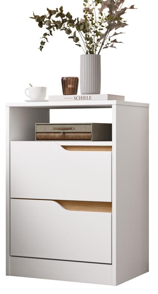Imagem 3 do produto Mesa de Cabeceira Albatroz Sole 2 Gavetas Branco/ Freijó