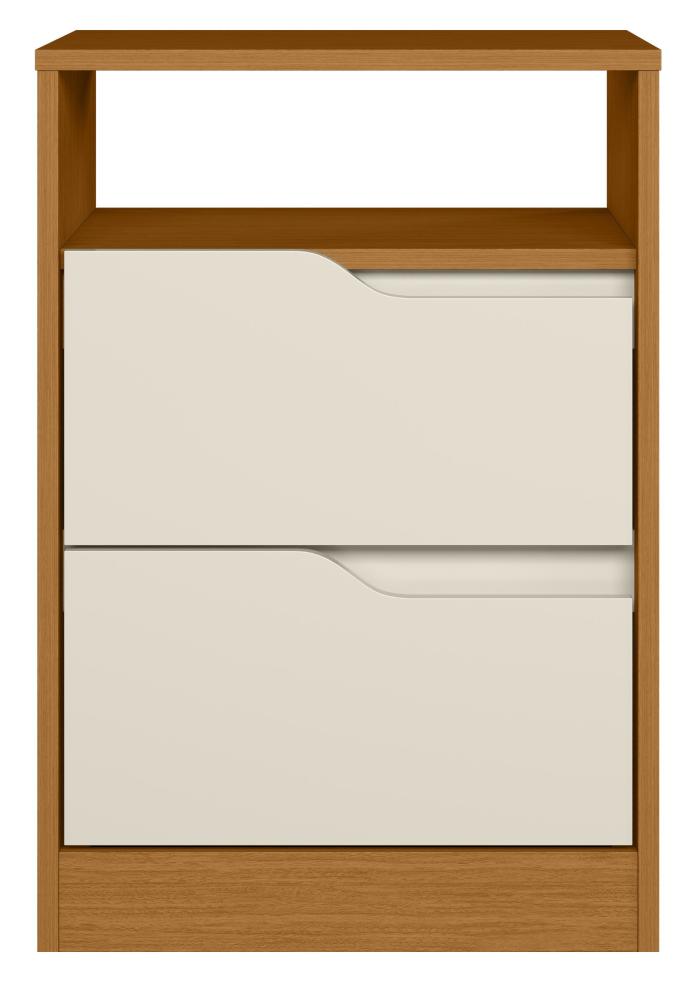 Imagem 1 do produto Mesa de Cabeceira Albatroz Sole 2 Gavetas Cinamomo/Off White